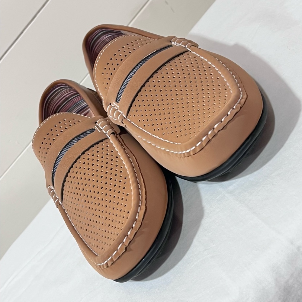 New Stacy Adams Corby Sz 7.5M Saddle Slip On Walking Shoes Tan 25513-240 - Picture 6 of 7